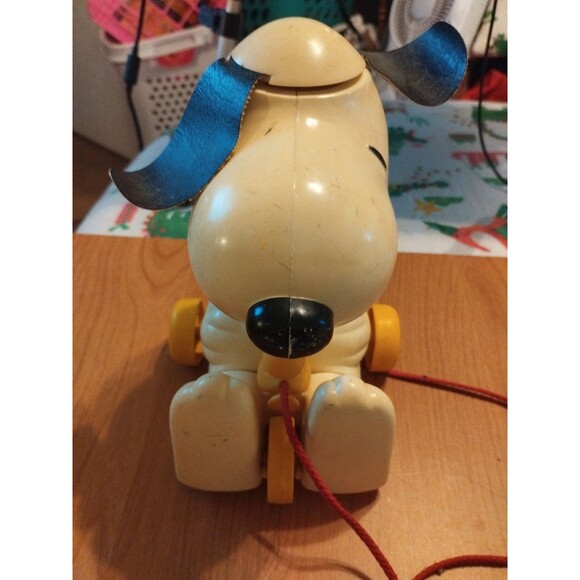 Vintage Snoopy And Woodstock Children's Pull Toy  1972 Head Turns When Pulled - Picture 2 of 7